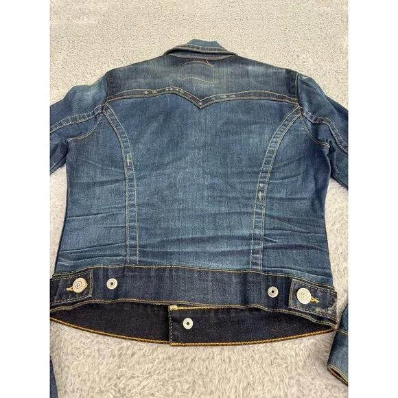 NWOT True Religion World Tour Womens Sz-S Blue Distress Denim Jacket Western - Picture 11 of 13